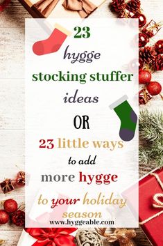 christmas stocking stuff with the words 25 ways to organize your holiday stocking stuff