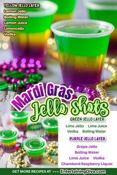 mardi gras jello shots recipe book