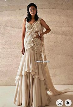 Varun Nidhika Collection, Varun Nidhika, Sangeet Lehengas, Indo Western Gowns, Indo Western Saree, Indian Outfits Modern, Indo Western Outfits For Women, Saree Gowns, Haldi Outfits