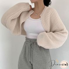 Quality MEXZT Korean Fashion Women Loose Short Knitted Cardigan Sweater Fall Harajuku Lantern Sleeve Y2k Clothes Female Vintage Crop Top with free worldwide shipping on Online Store Fashion Poncho, Korean Fashion Shorts, Poncho Women, Lady Tops, Short Cardigan, Elegante Casual, Poncho Style, Korean Fashion Women, Really Cute Outfits