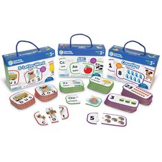 the learning set includes three matching cards and two matching numbers