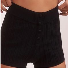 Adorable Shorts, Never Worn! Thick, Good Quality Material - Breathable Knit Feel. 75% Viscose, 25% Polyester. Good Stretch! Ribbed Short Bottoms, Ribbed Summer Shorts, Ribbed Summer Shorts With Short Legs, Solid Ribbed High-waisted Shorts, Casual High-waist Ribbed Shorts, Casual High Waist Ribbed Shorts, Sleep Shorts, Love And Lemons, Short Ribs