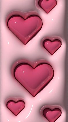 some pink hearts are in the shape of heart shapes