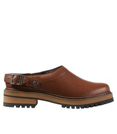 Women's Camden Hills Clogs | Casual at L.L.Bean Comfortable Outdoor Clogs With Buckle Closure, Outdoor Closed Toe Clogs With Buckle Closure, Leather Slip-on Mules For Outdoor, Outdoor Closed Toe Mules With Leather Footbed, Outdoor Slip-on Mules With Removable Insole, Brown Clogs For Outdoor, Slip-on Leather Clogs For Walking, Slip-on Clogs For Walking, Leather Clogs With Cushioned Footbed For Walking