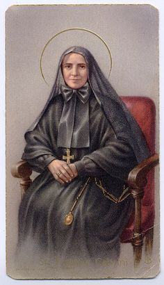 an image of st frances corin in her black robe and cross on her chest