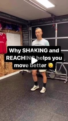 a man standing in front of a blackboard with the words, why shaving and reaching helps you move better