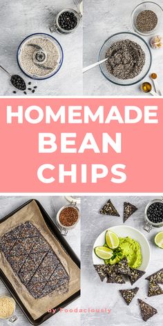 homemade bean chips with limes and other ingredients