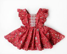 Sadie Pinafore & Romper Red Pinafore, Baby Fall Fashion, Trendy Toddler Clothes, Valentines Baby, Toddler Designer Clothes, Girl Kid, Girl Fashion Style, Outfit Inspired