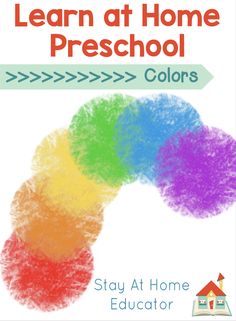 the book cover for learn at home preschool colors