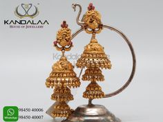 Temple Jewellery Jhumkas, Gold Jhumkas, Kids Jewellery, Bell Earrings