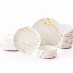 PRICES MAY VARY. 【Distinctive Splashed Gold Design】 This white matte plates and bowls sets patterned gold marble design. It seemed that the splashed gold design be randomly dotted on the dinnerware sets. Actually, the designer put a lot of effort into making the unique design on every individual part. Pokini is aiming to let art serve daily life. 【12-Pieces Dish Sets】 Pokini modern porcelain dinnerware sets 𝐬𝐞𝐫𝐯𝐢𝐜𝐞 𝐟𝐨𝐫 𝟒，comes with 4*10” dinner plates, 4*8” salad plates, 4*5.5” cereal Matte Plates, Gold Splash, Marble Plates, Porcelain Dishes, Plates And Bowls Set, Modern Marble, Stoneware Dishes, Porcelain Dish, Marble And Gold