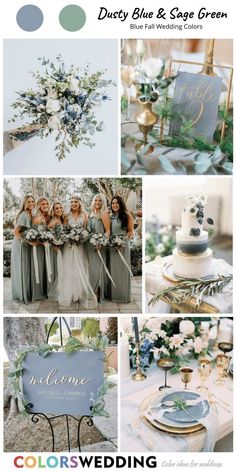 a collage of different wedding colors and themes