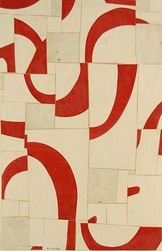 a red and white tile pattern with letters on it