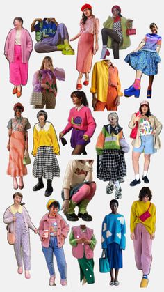 Funky Fall Fashion, Maximalist Outfit, Maximalist Outfits, Bright Colored Outfits, Maximalist Fashion, Colorful Wardrobe, Concept Clothing, Funky Outfits, Quirky Fashion