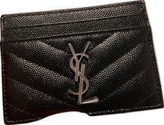 Saint Laurent Card Holder, Ysl Card Holder, Monogram Quilt, Ysl Wallet, Saint Laurent Accessories, Box Pouch, Leather Card Wallet, Triangle Quilt, Leather Card Case