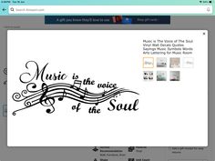 an image of music is the voice of the soul on a computer screen with notes