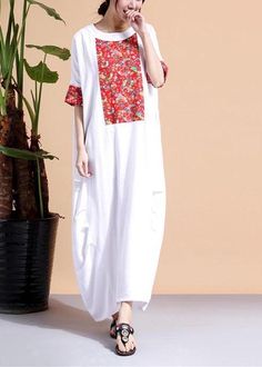 Classy O Neck Patchwork Outfit Fashion Ideas White Robe Dress

 Materials used:cotton linen

Measurement:Size S/BUST-128cm   
length 125cm / 48.75"
Sleeve length 36cm / 14.04"
bust 128cm / 49.92"



Size M/BUST-136cm   
length 129cm / 50.31"
Sleeve length 38cm / 14.82"
bust 136cm / 53.04"




We ship worldwide.

Tracking numbers provided for all orders. Summer Linen Dress With Patchwork, Summer Linen Patchwork Dress, Beach Linen Dress With Patchwork, Beach Linen Patchwork Dress, White Floral Patchwork Short Sleeve Dresses, Casual White Dress With Floral Patchwork, White Cotton Tunic Dress, Long Cotton Patchwork Dress, Short Sleeve Cotton Dress With Floral Patchwork