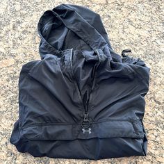 Nwot - Hooded, Kangaroo Pocket, And Adjustable Cinch Bottom. This Is Super Cute, Doing A Closet Cleanout. Black Athleisure Outerwear For Hiking, Functional Outdoor Outerwear With Drawstring, Black Hooded Outerwear With Drawstring, Functional Windbreaker With Drawstring For Outdoor Activities, Black Windbreaker With Functional Drawstring, Black Winter Windbreaker With Drawstring, Black Techwear Outerwear With Functional Drawstring, Sporty Black Windbreaker With Drawstring, Black Outerwear With Functional Drawstring For Fall