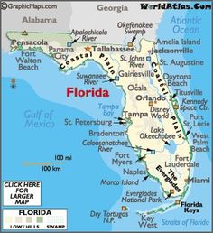 a map of florida with the cities and major roads