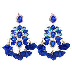 Material: Rhinestone Metals Type: Zinc alloy Bohemian drop earring type Various styles and color to choose from Fancy Chandelier, Crystal Statement Earrings, 3 Earrings, Chandelier Crystal, Banquet Party, Bleu Violet, Handmade Earring, Wedding Banquet, Crystal Dangle Earrings