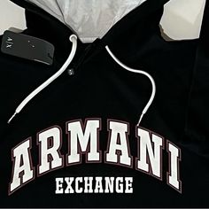 Armani Exchange- Hoodie, New, Black Cotton Size L, Original Price $140 Selling Price $80 Black Logo Hoodie Sweatshirt, Casual Black Logo Hoodie, Black Casual Hoodie With Logo, Casual Black Hoodie With Logo, Black Hooded Sweatshirt With Logo, Urban Black Logo Sweatshirt, Urban Style Black Logo Sweatshirt, Urban Black Sweatshirt With Logo, Trendy Black Sweatshirt With Branding