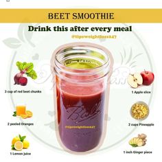 the benefits of beet smoothie are shown in this info board, which shows how to