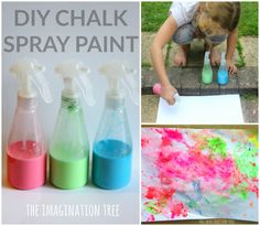 Diy Spray Paint Art, Weather Sensory, Diy Canvas Crafts, Spray Chalk, Chalk Spray Paint, Diy Chalk Paint Recipe, Paint Recipe, Imagination Tree, Color Wheels