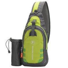 This sling backpack is lightweight and water-resistant, great for camping, hiking, traveling, and other outdoor activities. Features: Tear-and-water resistant nylon fabric for durability. 2 zippered pockets and 1 front pocket help organize your items. Side drawstring pocket keeps your water bottle in place. Wide, mesh-lined shoulder strap for superior breathability and comfort. Padded mesh back for better ventilation. Can be used as a crossbody bag, or a single shoulder bag. Suitable for camping Mini Mochila, Travel Crossbody, Shoulder Sling, Fish In A Bag, Outdoor Bag, Waist Bags, Small Chest, Chest Bag, Bagpack