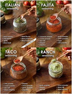 the steps to make homemade seasoning in small jars