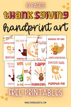 thanksgiving handprint art printables for kids to make