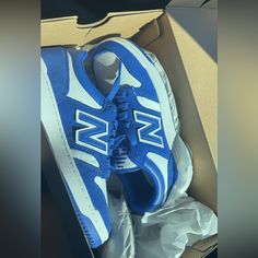 Brand New Size 6.5 Never Worn New Balance Blue Sneakers For Streetwear, Blue Lace-up Sneakers By New Balance, Blue Lace-up New Balance Sneakers, New Balance Shoes White, New Balances, New Balance White, Pink Polka Dot Dress, Grey Trench Coat, Adidas Track Suit