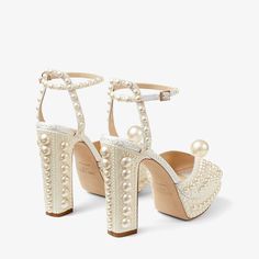 Jimmy Choo Sacaria, Elegant Sandals, Leather Lingerie, Fine Jewelry Designers, Pump Sandals, Dress Sandals, White Satin, Bridal Shoes, Platform Heels