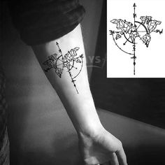 World Compass - Inkdays Modern Body Art, Tato Flash, Real Tattoos, Fake Tattos, Butterfly Black And White, Small Girl Tattoos, True Tattoo, Small Tattoos For Guys, Temporary Tattoo Designs