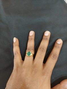 22 Karat Gold Ring For Women With Emerald - 235-GR6671 - in 6.400 Grams for USD $1195.82. 
Made in India by Totaram Jewelers Online this product is in Gold - 22 Karat BIS Hallmark 916 KDM Gold  & is an excellent gift for Adult - Women. Ships fully insured with secured guaranteed delivery for free with your order over $250 from New Jersey USA & comes with 30 days exchange policy. 22k Gold Ring With Gemstone For Formal Occasions, 22k Gold Green Jewelry For Anniversary, Green 22k Gold Jewelry For Anniversary, Luxury Gold Emerald Ring, 22k Gold Gemstone Rings For Anniversary, Gold Emerald Ring Hand Set As A Gift, Hand Set Emerald Ring As Gift, Emerald Ring With Hand Set Detail As Gift, Formal Gold Emerald Ring For May Birthstone