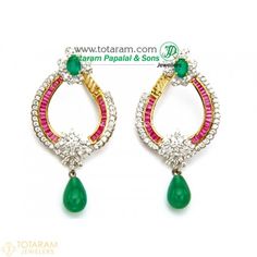 Diamond Earrings for Women in 18K Gold VVS Clarity E-F Color -Indian Diamond Jewelry -Buy Online Indian Diamond Earrings, Drop Earrings Diamond, Diamond Jhumkas, Stud Earrings Diamond, Indian Diamond Jewellery, South Indian Style, Diamond Earrings For Women, Diamond Earrings Design, Earrings Indian