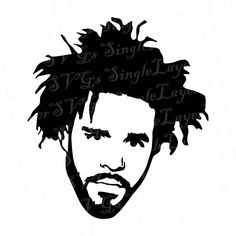 a black and white drawing of a man with dreadlocks