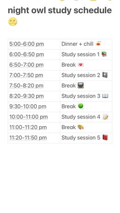 Night owl 5 hour study routine for late nigth studying after school/in school holidays ❤️  #school #gcse #revision #revise #schedule #planner #planning #plants #notebook #notes #time #timetable #studygram #study #studyschedule #table #aesthetic #emoji #alevel #school #night #nightowl #nightlife #notes #timetable #planner Time Table For University Student, Study Planner After School, Time Table For Studying Aesthetic, Time Table After School, Study Times Table, School Scedual Ideas Aesthetic, Study Schedule For Holidays, After College Study Routine, Best Time Table For Study With School