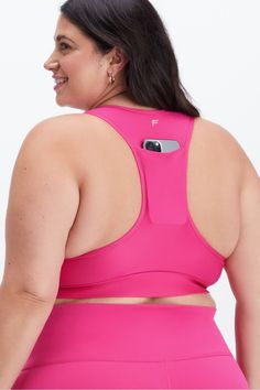 On-The-Go Medium Impact Sports Bra Fabletics pink female Activewear >> Womens >> Sports Bras >> Medium Impact plus Training 4-Way Stretch/Removable Bra Cups Our fan-favorite pocket bra Pink Functional Activewear With Built-in Padding, Pink Activewear With Built-in Padding For Sportswear, Pink Racerback Activewear With Built-in Padding, Pink Activewear With Built-in Bra For Sports, Bra-friendly Pink Activewear For Sports, Pink Bra-friendly Activewear For Sports, Functional Pink Activewear With Bra Support, Functional Pink Activewear With Bra-friendly Design, Functional Pink Activewear With Bra Friendly