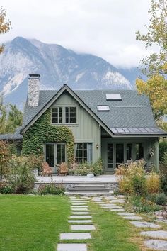 a house with stone steps leading up to it