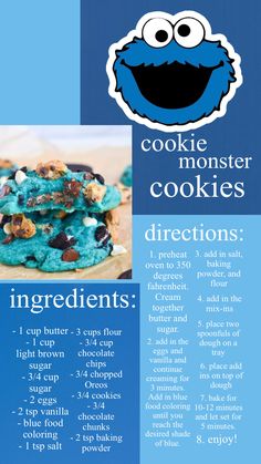 cookie monster cookies recipe with instructions