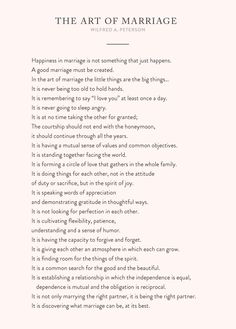 the art of marriage poem written in black and white