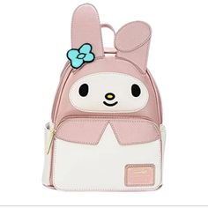 Loungefly Sanrio My Melody Cosplay Mini Backpack Brand New - With Tags Adjustable Straps Zip Around Closure Dimensions 10.5h X 9w X 4.5d My Melody Cosplay, Jiminy Cricket, Charmmy Kitty, Sequin Backpack, Melody Hello Kitty, Hello Kitty Bag, Mini Mochila, Sanrio My Melody, Faux Leather Backpack