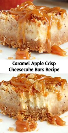 caramel apple crisp cheesecake bars recipe