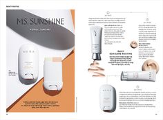 an advertisement for the new miss sunshine skin care product, with instructions on how to use it