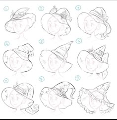 how to draw hats for children with step by step instructions on how to draw them