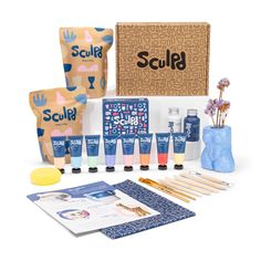 the sculpa kit includes all kinds of crafting supplies and tools to make your own diy art project