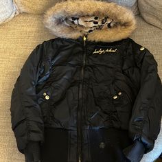 - Reversible W/ Faux Fur **Sold As Is Missing (Zipper Works But Missing Handle To Pull Up And Down) Look At Pix Fur Jackets, Fur Lined Jacket Y2k, Baby Phat Tracksuit, Baby Phat Jacket, Baby Phat Jeans, Baby Phat Purse, Baby Phat, Black Puffer, Cute Jackets