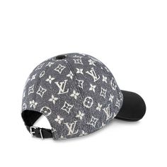 LOUIS VUITTON® - Monogram Jacquard Denim Cap - Grey Denim Cap, Louis Vuitton Cap, Contemporary Accessories, Cap Collection, Monogram Pattern, Louis Vuitton Official, Stylish Accessories, Luxury Handbags, Summer Looks