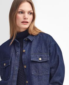 Cassie Denim Oversized Long-Sleeved Shirt The Barbour Cassie Denim Shirt puts a feminine twist on traditional tailoring with its dark denim composition. Designed with a branded button-through fastening for practicality, it's crafted to an oversized fit with a dropped back hem for a relaxed and laid-back look. Indigo Purple, Oversized Denim Shirt, Wax Jackets, Dark Indigo, Fleece Sweater, Fleece Pants, Sweaters Knitwear, Dark Denim, Jumpers And Cardigans