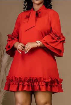 Cheap Ruffle Dresses For Work, Plus Size Elegant Red Dresses Classy, Stylish Party Dresses Rosewe, Cheap Peplum Dresses For Women, African Dresses For Women Wedding Church, African Red Dresses For Women, Church Dresses For Women Classy Chic Summer, Casual Dinner Dresses Classy, Red Dress For Chubby Ladies